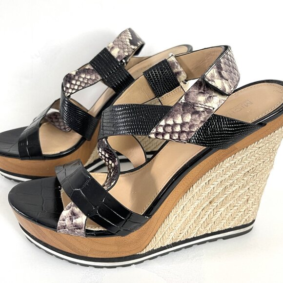Michael Kors shoes Women's black/brown platforms size 7,5 Multicolor sandals - Picture 5 of 9